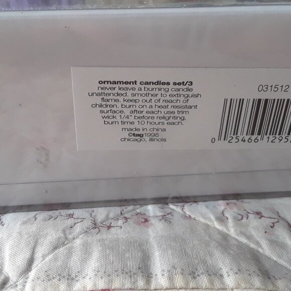 NWT Vintage 90s tag Ornament Candles Set/3 - Picture 7 of 7